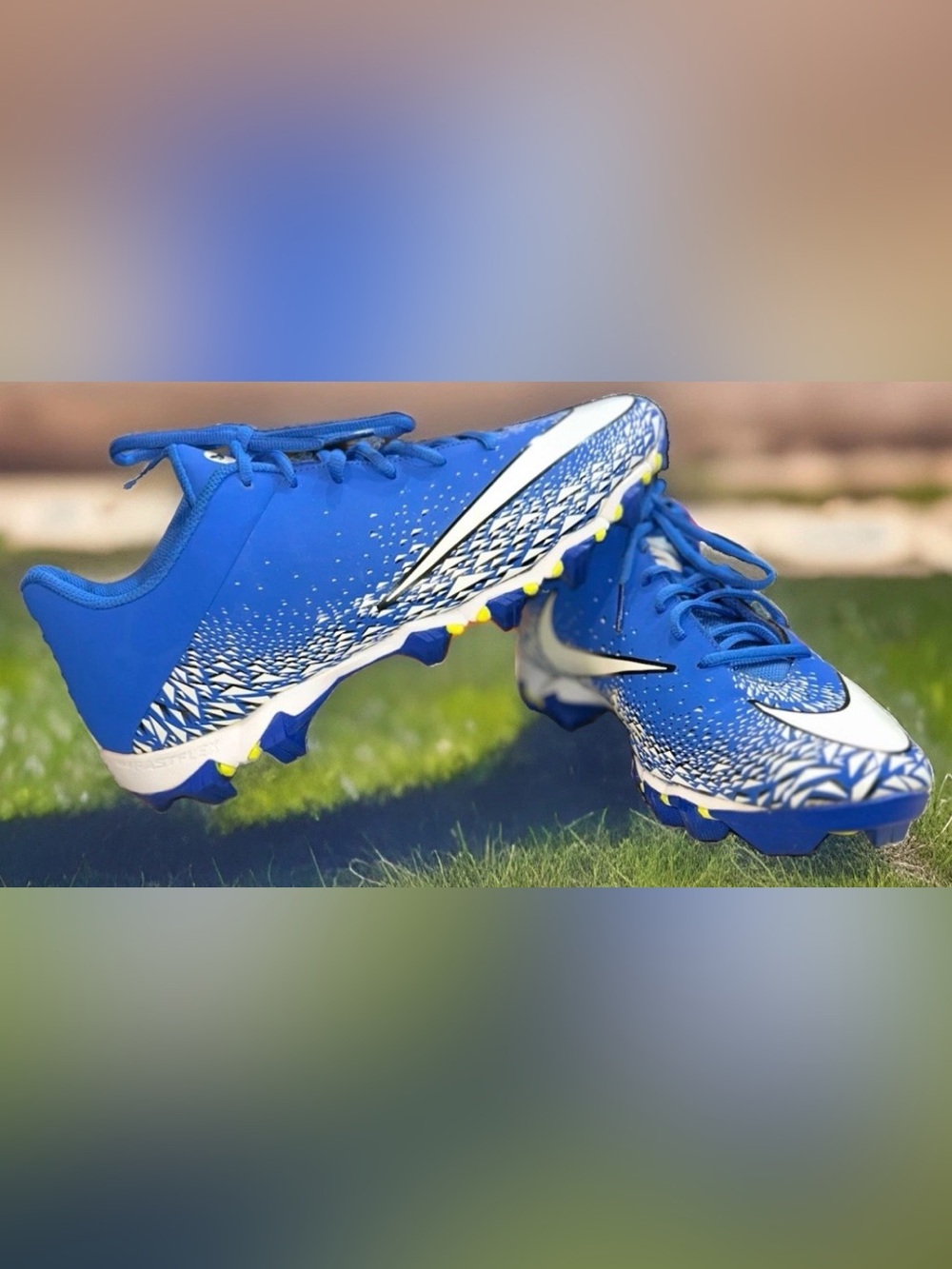 Nike Vapor Shark 2 Game Royal Blue White Men's Football Cleats Size 13 Exc Cond.
